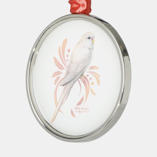 Weißes Parakeet Ornament Aus Metall (Links)