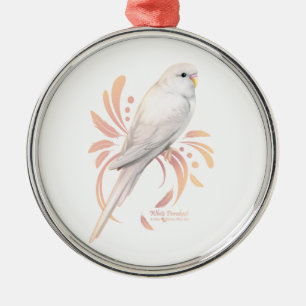 Weißes Parakeet Ornament Aus Metall