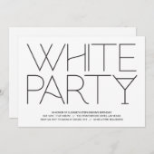 Weißes Party Einladung (Vorne/Hinten)