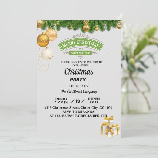 Weißes Party Einladung (Stehend Vorderseite)