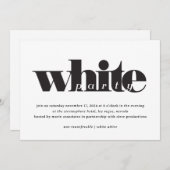 Weißes Party Einladung (Vorne/Hinten)