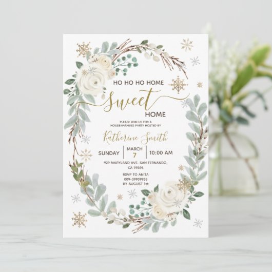 Weißes Party Einladung (Stehend Vorderseite)