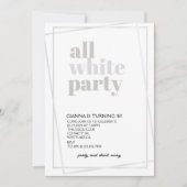 Weißes Party, ganz weißes Party, formale Kleidung, Einladung (Vorderseite)