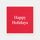 Weißes Party "Happy Holidays" Serviette (Vorderseite)