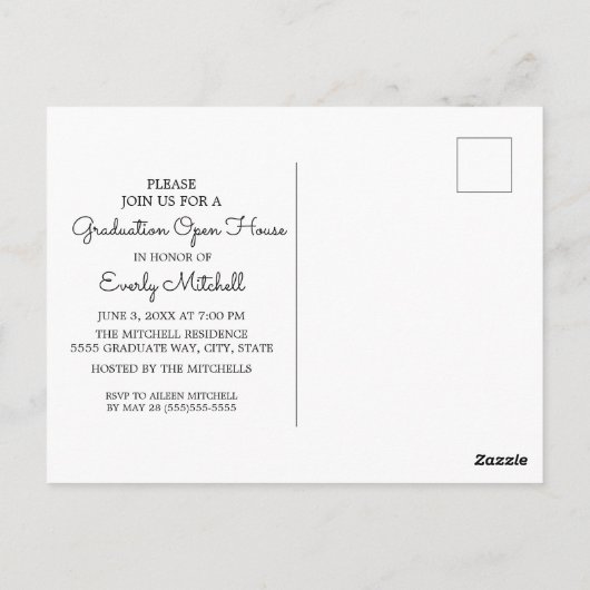 Weißes Party / Open House Foto Postkarte (Rückseite)