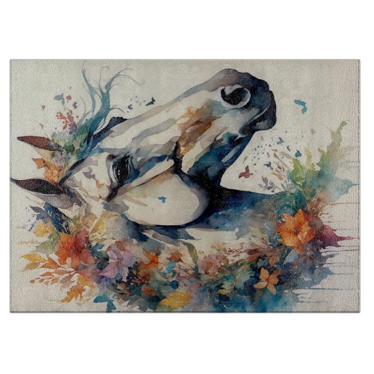 Weißes Pechpferd Schneidebrett (Vorderseite)