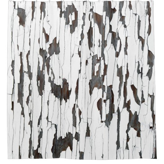 Weißes Peeling Duschvorhang (Vorderseite)