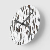 Weißes Peeling Runde Wanduhr (Winkel)