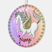 Weißes Pegasus Einhorn Keramik Ornament (Links)