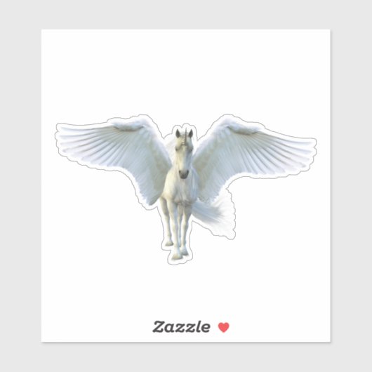 Weißes Pegasus Horse Unicorn Aufkleber (Blatt)