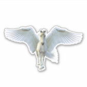 Weißes Pegasus Horse Unicorn Aufkleber (Vorderseite)