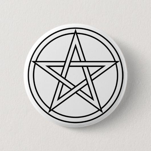 Weißes Pentagramm Button (Vorderseite)