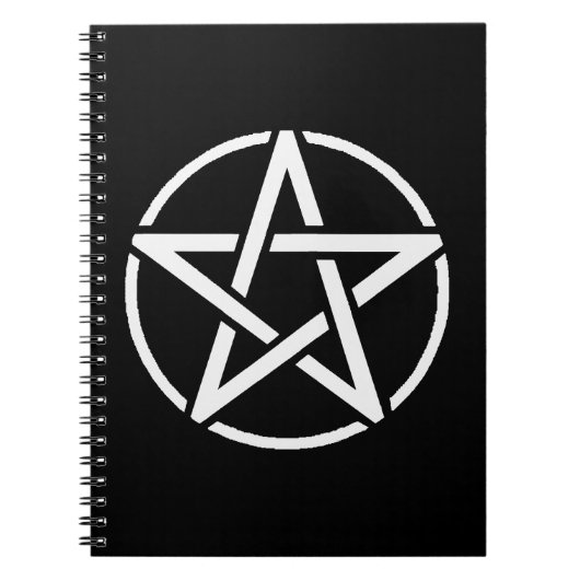 Weißes Pentagramm-Notizbuch Notizblock (Vorderseite)