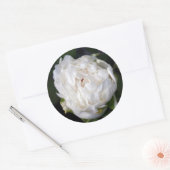 Weißes Peony Floral Fotosticker Rundsticker Runder Aufkleber (Umschlag)