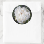 Weißes Peony Floral Fotosticker Rundsticker Runder Aufkleber (Tasche)