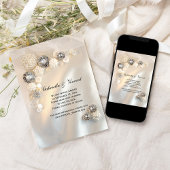 Weißes Perl-Diamanttasten Hochzeitsknöpfe speicher Einladung