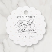 Weißes Perlen-Brautparty Geschenkanhänger (Rückseite)