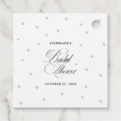 Weißes Perlen-Brautparty Geschenkanhänger (Rückseite)