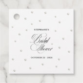 Weißes Perlen-Brautparty Geschenkanhänger (Vorderseite)