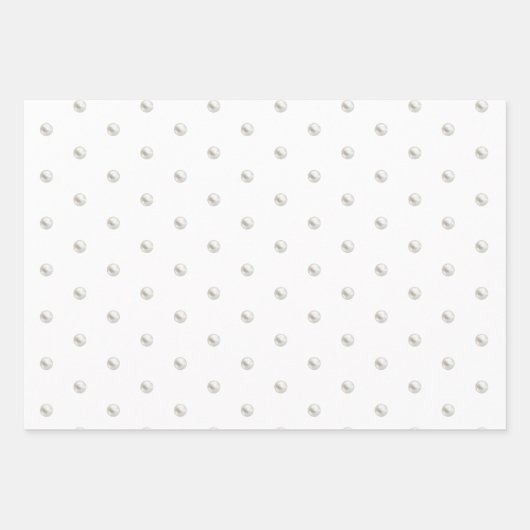 Weißes Perlen-Brautparty Geschenkpapier Set (Vorderseite)