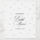 Weißes Perlen-Brautparty Weinetikett (Einzelnes Label)