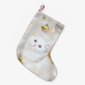 Weißes persisches Miezekatze Weihnachten Kleiner Weihnachtsstrumpf (Vorderansicht (hängend))