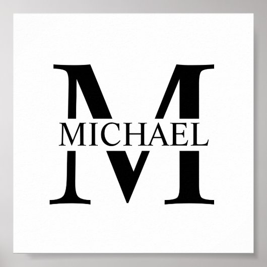 Weißes Personalisiertes Monogramm und Name-Poster Poster (Vorne)