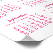 Weißes Personalisiertes Poster - Jährlicher Kalend (Ecke)