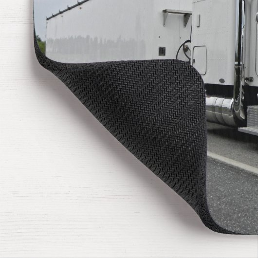 Weißes Peterbilt 379 Mousepad (Ecke)