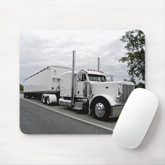 Weißes Peterbilt 379 Mousepad (Mit Mouse)