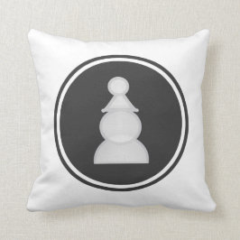 Weißes Pfand-Schach Kissen