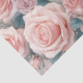 Weißes Pfau Rosa Roses Dekoupage Seidenpapier (Detail)