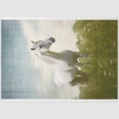 Weißes Pferd 2 Dekoupage Seidenpapier (Vorderseite)