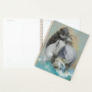 Weißes Pferd Andalusisches Pferd - Kalender, Plane Planer