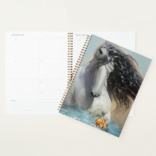 Weißes Pferd Andalusisches Pferd - Kalender, Plane Planer