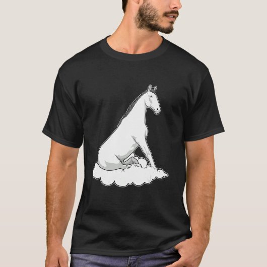 Weißes Pferd auf Wolken T-Shirt (Vorderseite)