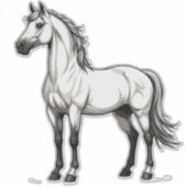 Weißes Pferd Aufkleber (Vorderseite)