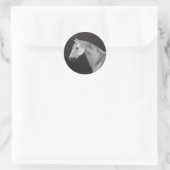 Weißes Pferd-Aufkleber Runder Aufkleber (Tasche)