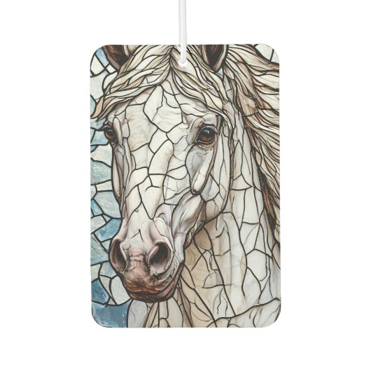 Weißes Pferd Autolufterfrischer (Vorderseite)