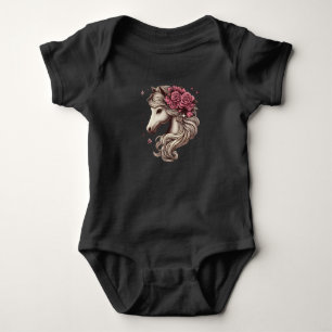 Weißes Pferd Baby Strampler