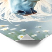 Weißes Pferd Behalte oder entwirft selbst Poster (Ecke)