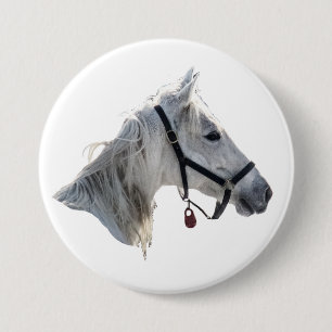 Weißes Pferd Button