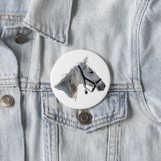 Weißes Pferd Button (Beispiel)