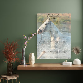 Weißes Pferd durch den Fluss 2024 Kalender galoppi Poster