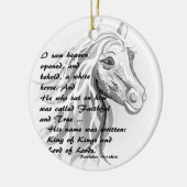 Weißes Pferd eines Königs Keramik Ornament (Links)