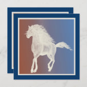 Weißes Pferd Einladung (Vorne/Hinten)