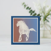 Weißes Pferd Einladung (Stehend Vorderseite)