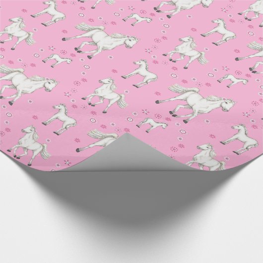 Weißes Pferd Geschenkpapier (Ecke)