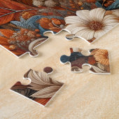 Weißes Pferd Herbstblumen Puzzle (Seite)