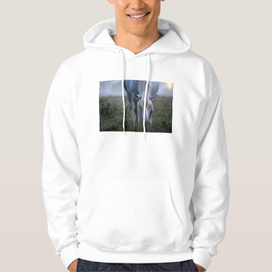 Weißes Pferd Hoodie (Vorderseite)
